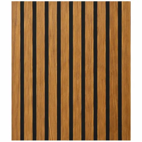 12 Pannelli Acustici a Doghe Effetto Legno Teak MDF Feltro 60x60 cm
