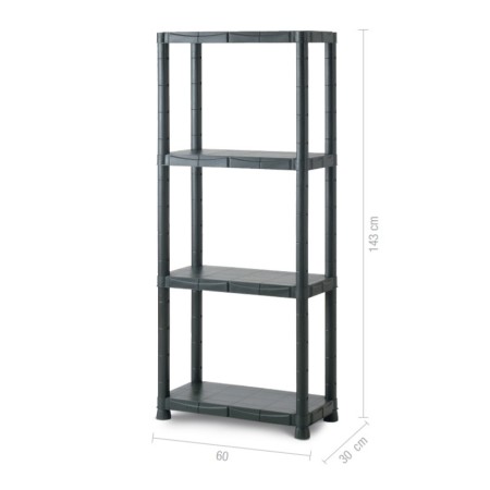 Scaffali in Resina 4 Ripiani 60x30 Plastica Dispensa Libreria Garage Magazzino