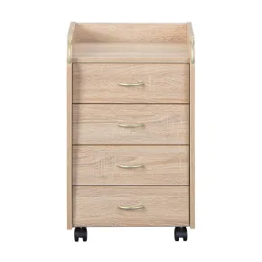 Cassettiera 4 Cassetti Rovere con Ruote da Scrivania | BricoShop24 2