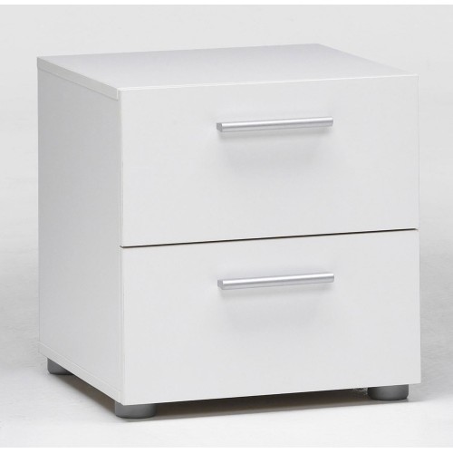 Comodino Bianco 2 Cassetti Cassettiera Camera Letto Studio Moderno Cameretta