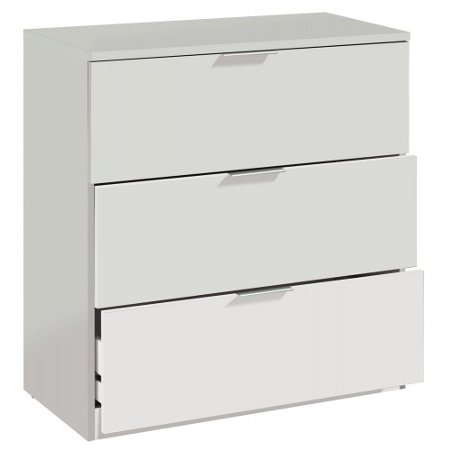 Mobile Cassettiera Bianca 3 Cassetti 80 cm Como Legno Camera da Letto Soggiorno