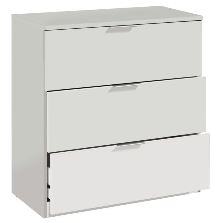 Mobile Cassettiera Bianca 3 Cassetti 80 cm Como Legno Camera da Letto Soggiorno