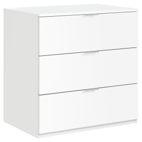 Mobile Cassettiera Bianca 3 Cassetti 80 cm Como Legno Camera da Letto Soggiorno