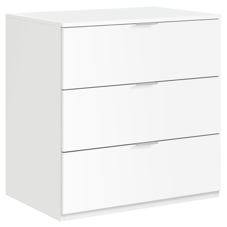 Mobile Cassettiera Bianca 3 Cassetti 80 cm Como Legno Camera da Letto Soggiorno