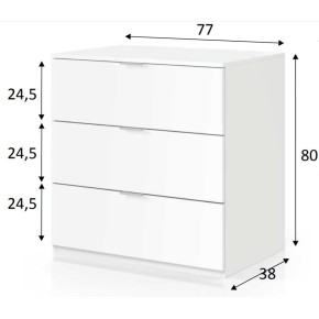 Cassettiera 3 Cassetti 80 Rovere Como in Legno Camera da Letto Mobile Soggiorno 2