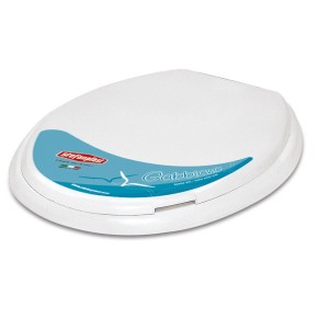 Copri Water Sedile Wc in Resina Universale Bianco Cerniere Tavoletta Plastica