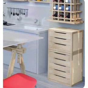 Cassettiera 4 Cassetti 40 in Legno Como Mobile Moderno Soggiorno Comodino Camera 2