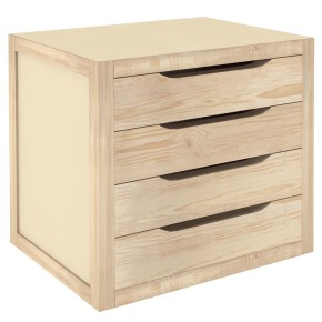 Cassettiera 4 Cassetti 40 in Legno Como Mobile Moderno Soggiorno Comodino Camera