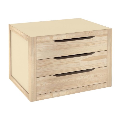 Cassettiera 3 Cassetti 40 in Legno Pino Mobile Moderno Soggiorno Comodino Camera