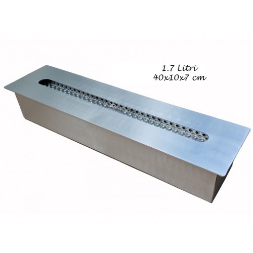 Bruciatore a Bioetanolo Liquido 40x10 cm Acciaio Etanolo Inserto Camino Stufa