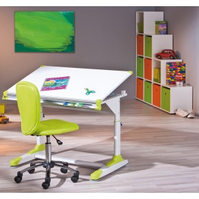 Kit Scrivania Inclinabile Bianca Cameretta Moderna Legno Metallo Tavolo Disegno 2