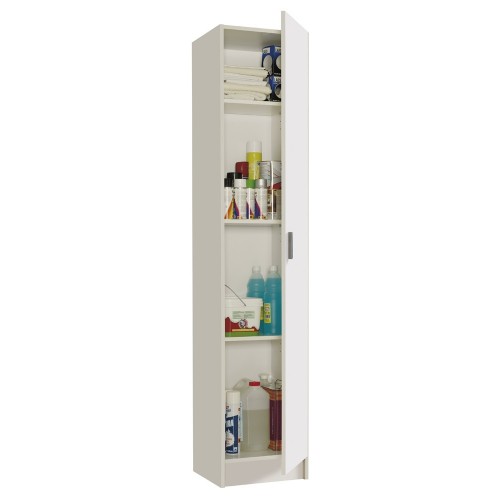 Kit Armadio Alto 180 Bianco 1 Anta con Ripiani Legno Multiuso Mobile Tuttopiani