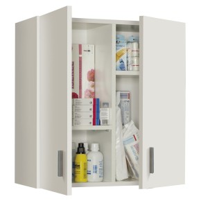 Armadio Pensile Sospeso 2 Ante Bianco Mobile Lavanderia Bagno Armadietto Legno