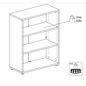 Kit Mobile Libreria Alta 3 Ripiani Bianca Bassa Legno Moderna Cameretta Design 2
