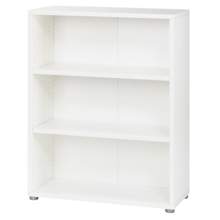 Kit Mobile Libreria Alta 3 Ripiani Bianca Bassa Legno Moderna Cameretta Design