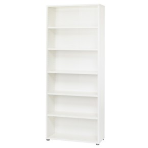 Kit Mobile Libreria Alta 6 Ripiani Bianca Bassa Legno Moderna Cameretta Design