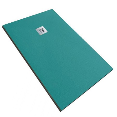 Piatto Doccia Verde Effetto Pietra Slim Filo Pavimento Piletta Scarico Ribassata
