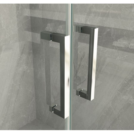 Box Doccia Nicchia 2 Ante Battente Saloon Vetro 6 mm Porta Parete in Cristallo