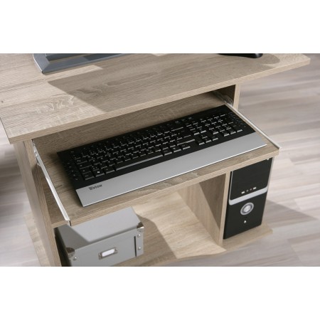 Kit Scrivania Portapc Rovere Cameretta Moderna Legno Tavolo con Ruote Cassetto