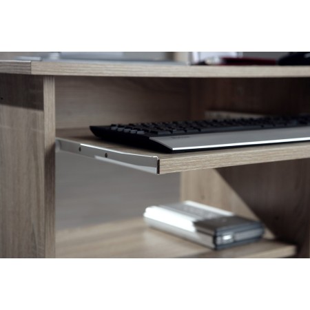 Kit Scrivania Portapc Rovere Cameretta Moderna Legno Tavolo con Ruote Cassetto