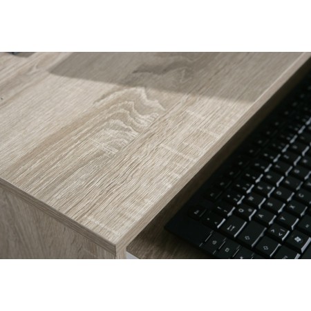 Kit Scrivania Portapc Rovere Cameretta Moderna Legno Tavolo con Ruote Cassetto