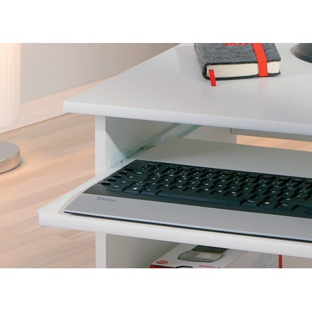 Kit Scrivania Portapc Computer Bianca Cameretta Legno Tavolo con Ruote Consolle