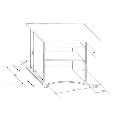Kit Scrivania Portapc Computer Bianca Cameretta Legno Tavolo con Ruote Consolle