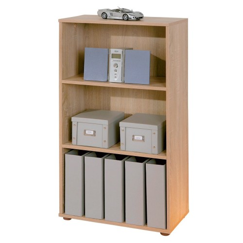 Kit Libreria in Legno 60 Rovere Moderna Bassa Stretta Scaffali Ufficio Cameretta