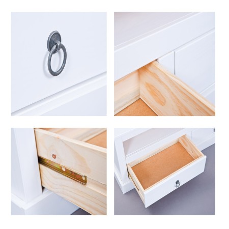 Mobile Moderno Porta TV 120 Bianco con Cassetti Soggiorno Mobiletto Shabby Legno