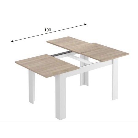 Tavolo Estensibile Pranzo Allungabile Rovere Bianco Moderno Rettangolare Salotto