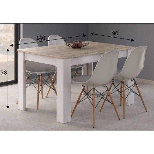 Tavolo Estensibile Pranzo Allungabile Rovere Bianco Moderno Rettangolare Salotto