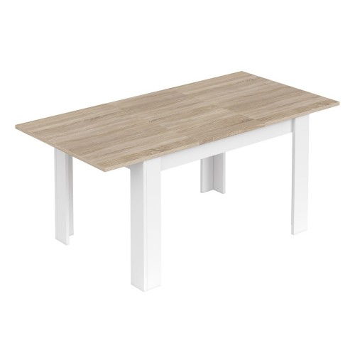 Tavolo Estensibile Pranzo Allungabile Rovere Bianco Moderno Rettangolare Salotto