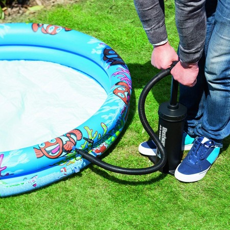 Pompa Aria Gonfiatore Manuale a Mano Pavimento Materassino Piscina Gommone Sup