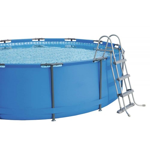 Scaletta per Piscina 3 gradini 107 cm Fuori Terra in Acciaio per Bambini Scala