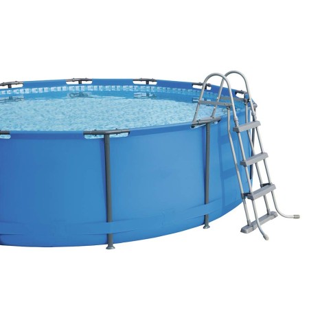 Scaletta per Piscina 3 gradini 107 cm Fuori Terra in Acciaio per Bambini Scala