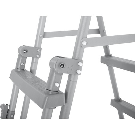 Scaletta di Sicurezza per Piscina Altezza 122 cm Bestway Gradini Esterni Acciaio