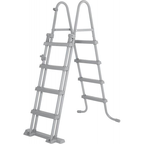 Scaletta di Sicurezza per Piscina Altezza 122 cm Bestway Gradini Esterni Acciaio