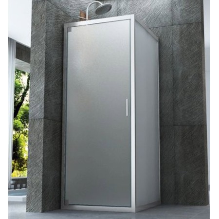 Box Doccia Angolare 1 Anta Fissa Anta Battente 2 Lati Opaco Vetro 6mm Cristallo
