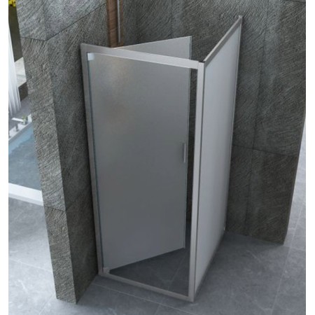 Box Doccia Angolare 1 Anta Fissa Anta Battente 2 Lati Opaco Vetro 6mm Cristallo