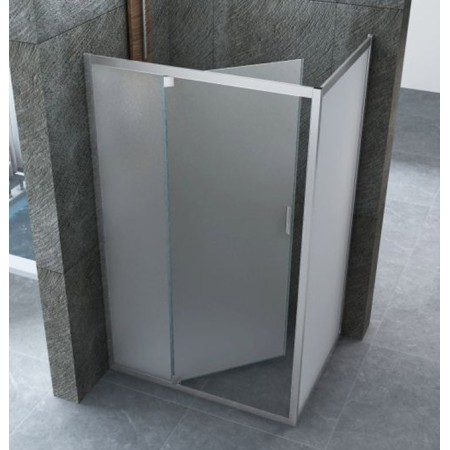 Box Doccia Anta Fissa Battente 2 Lati Angolare Parete Vetro 6mm Cristallo Opaco