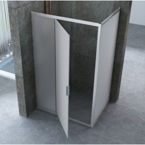 Box Doccia Anta Fissa Battente 2 Lati Angolare Parete Vetro 6mm Cristallo Opaco | BricoShop24 2