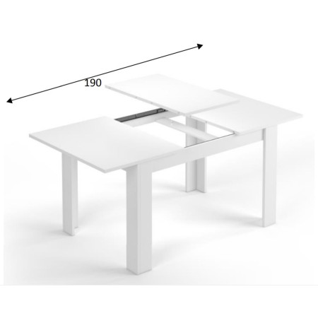 Tavolo Estensibile da Pranzo Allungabile Bianco Moderno Rettangolare per Salotto