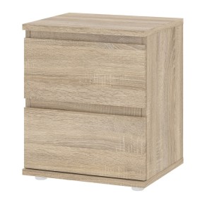 Comodino 40 Bianco Rovere 2 Cassetti Cassetto Camera da Letto Moderno Cameretta