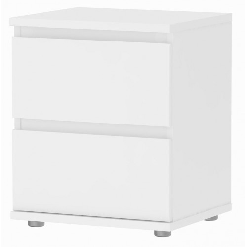 Comodino 40 Bianco 2 Cassetti Design Camera da Letto Moderno Cameretta Bambini